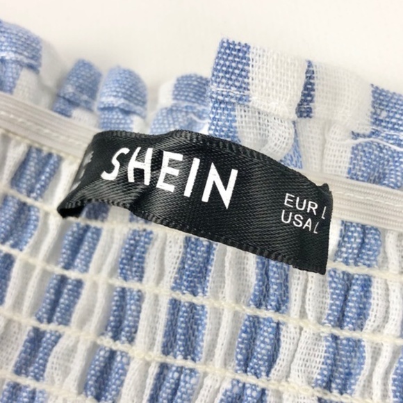 NWOT SHEIN Shirred Ruffle Hem Strapless Top & Pants Set - Picture 11 of 15